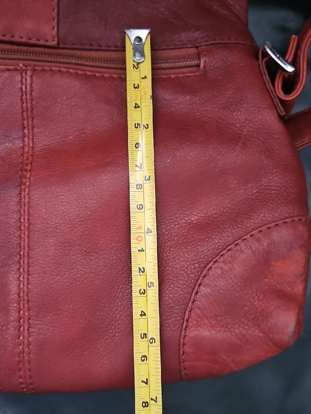 Vera Pelle  Rust 100% Leather  Italian Designer Purse Crossbody Shoulder Bag - Picture 11 of 13